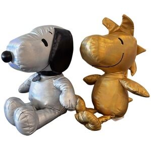 Peanuts Plush 2 Pack 75th Anniversary Snoopy Woodstock Silver Gold Kohls Cares
